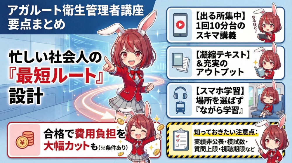 アガルート衛生管理者試験講座 要点まとめ