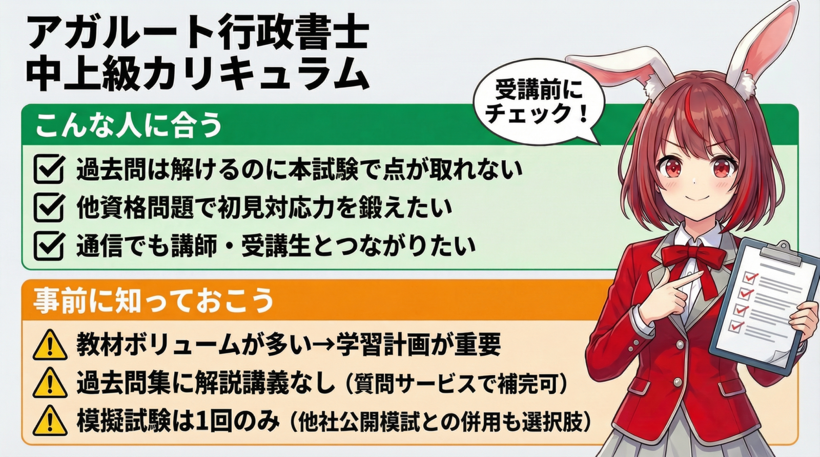 アガルート行政書士講座 中上級カリキュラム 図解