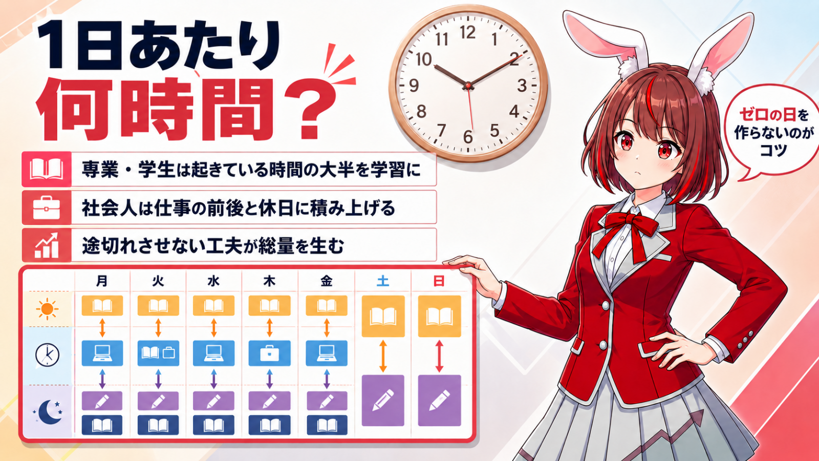 データから見えた「1日あたりの勉強時間」