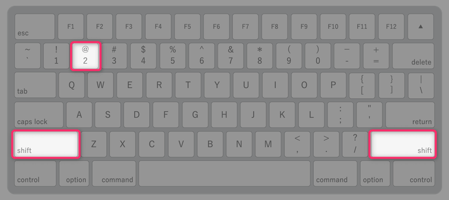 USキーボード Shift＋2