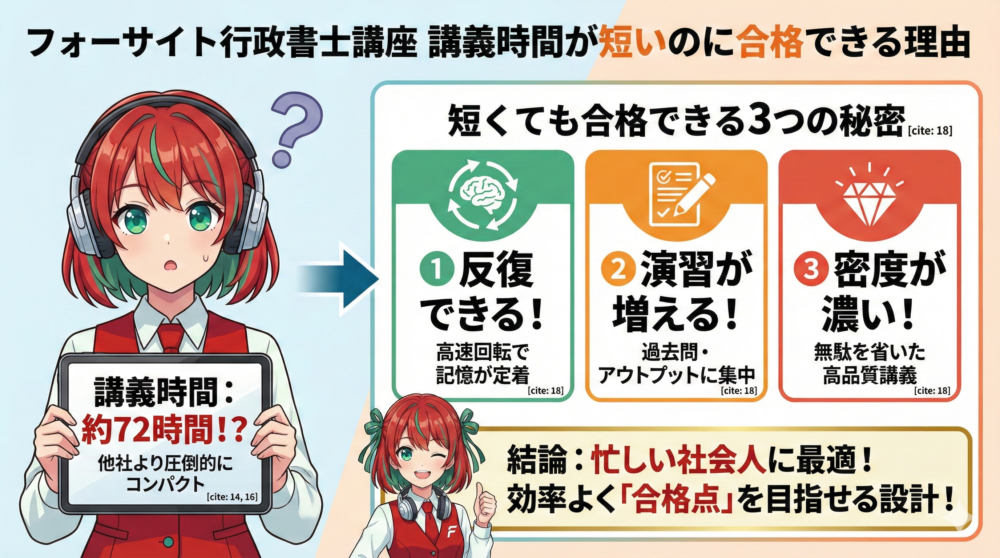 フォーサイト行政書士講座 講義時間 図解1